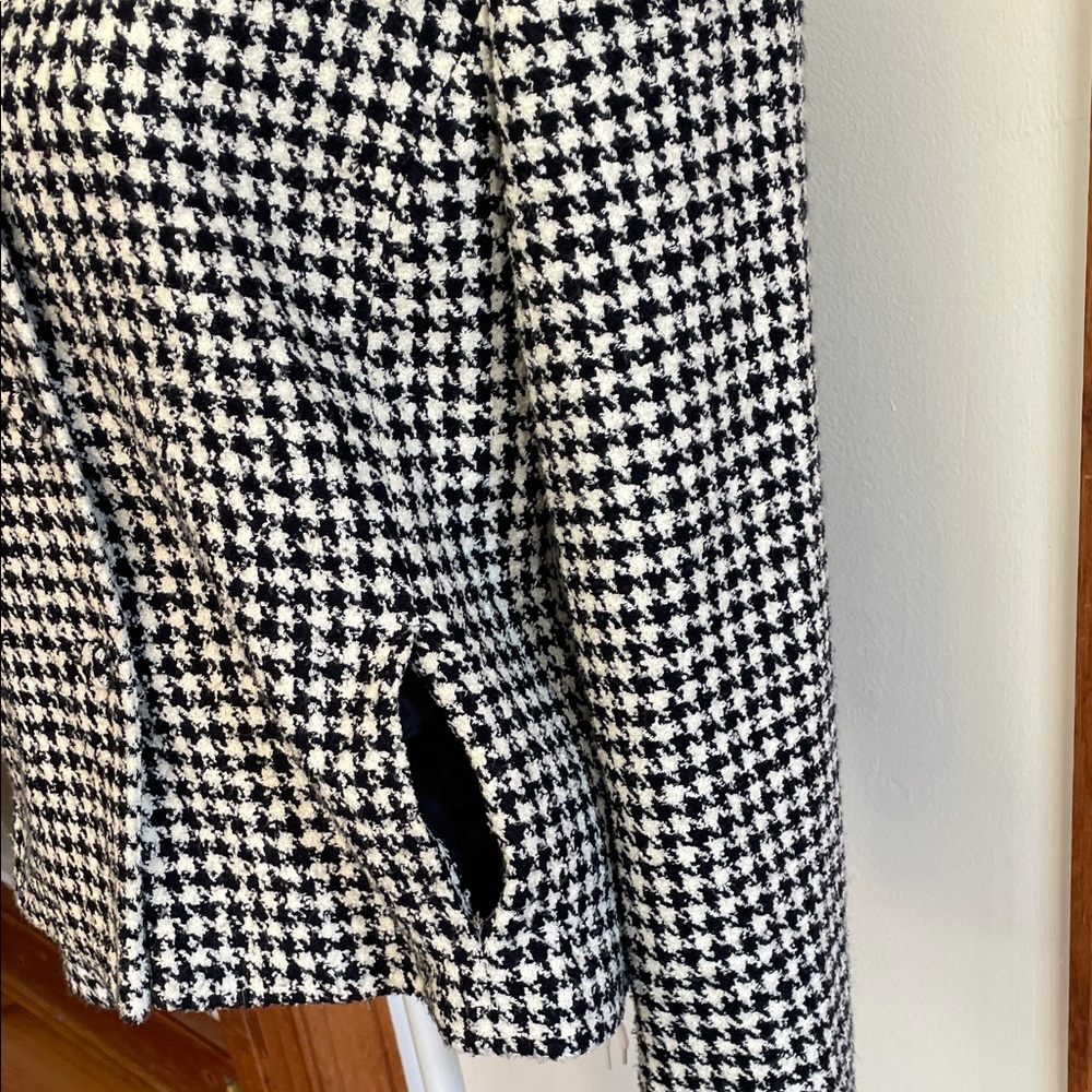 EMMA JAMES Classic Houndstooth Tweed Black and White Blazer 8 - Picture 12 of 16